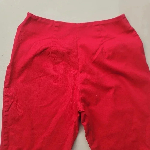 Briggs Womens Capri petite High Rise Straight Leg Red Stretch Flat Front 8P P4 - Picture 4 of 9